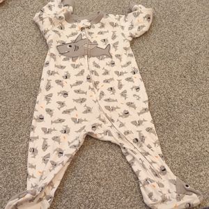 Baby shark jammies with zippers and footies